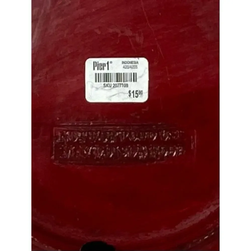 Pier 1 Imports‎ Ceramic Decorative Plate Charger Red Gold Black Moraccan READ